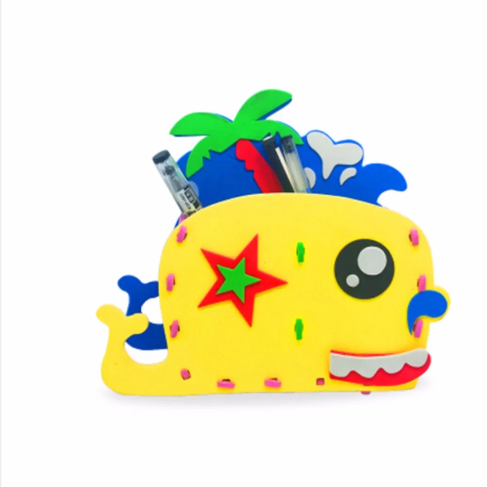 Random styles Handmade Eva Pen Holder Eva Foam Craft Kits Kids DIY