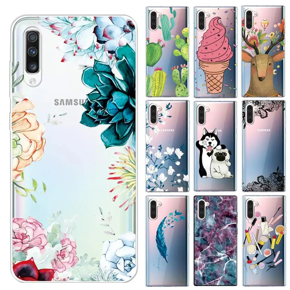 

Silicone Cover Couple Case For Samsung Galaxy A30 A40 A50 A60 A70 2019 Art Pattern Flower Girl Soft TPU Phone Cases Back Shell