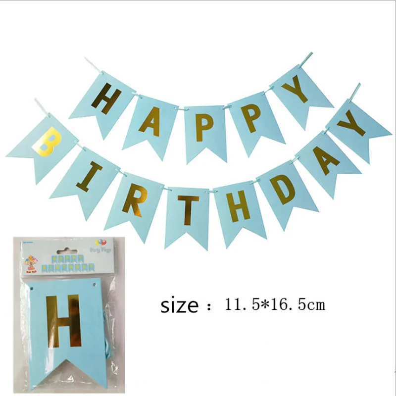 16 дюймов с надписью Happy Birthday Фольга шар День рождения украшения, Детская рубашка для мальчика и девочки, товары для праздника Helum воздушные шары - Цвет: Banner-HB-Blue