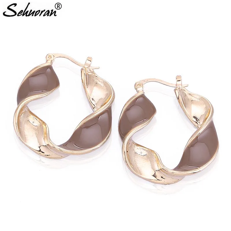 

Sehuoran Oorbellen New Design Charm Stud Earrings For Women Fashion Jewelry Women Wedding Earrings Brincos Christmas Gifts