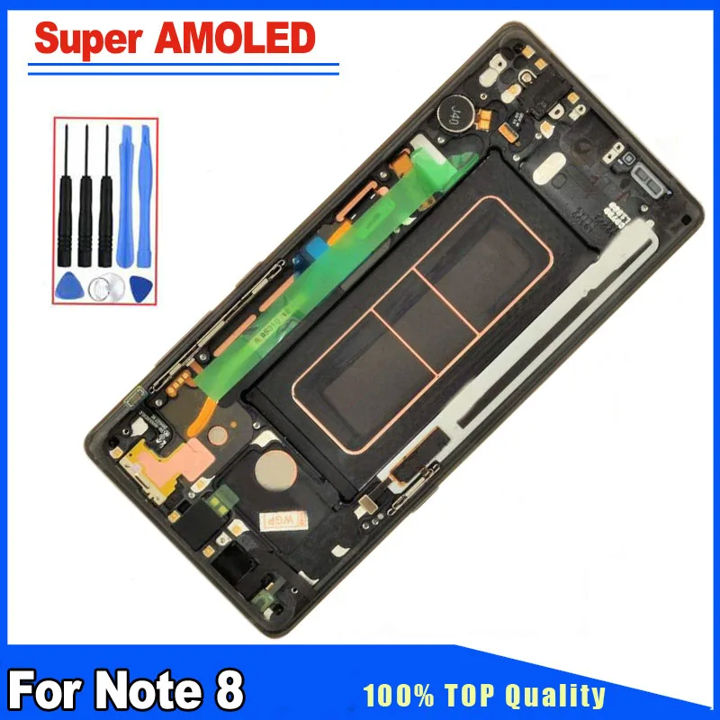 

Super AMOLED Quality For Samsung Galaxy Note 8 N9500 N9500F LCD Display Touch Screen With Frame Assembly With Repair Tools
