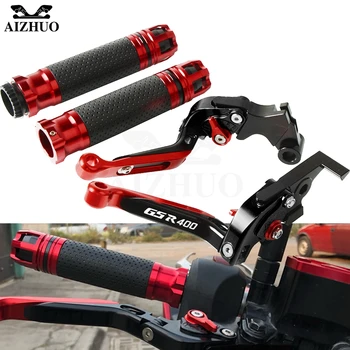 

Motorcycle Accessories Brake Clutch Lever Extendable+Hand Grips Handlebar For SUZUKI GSR 400 GSR400 2006-2011 2010 2009 2008 07