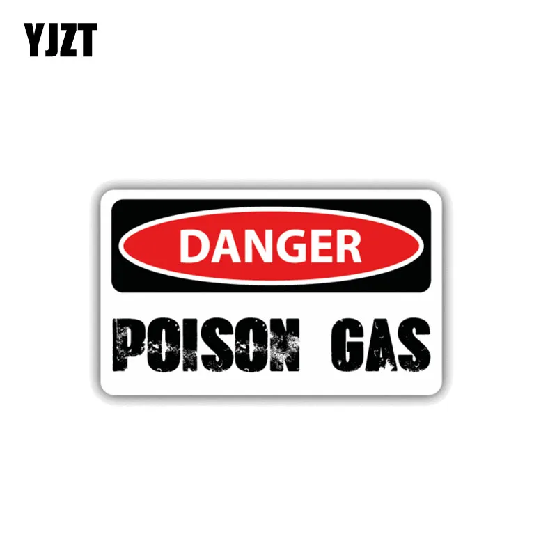YJZT 12 см * 6 4 автомобильная наклейка из ПВХ с опасным ядом и газом смешная