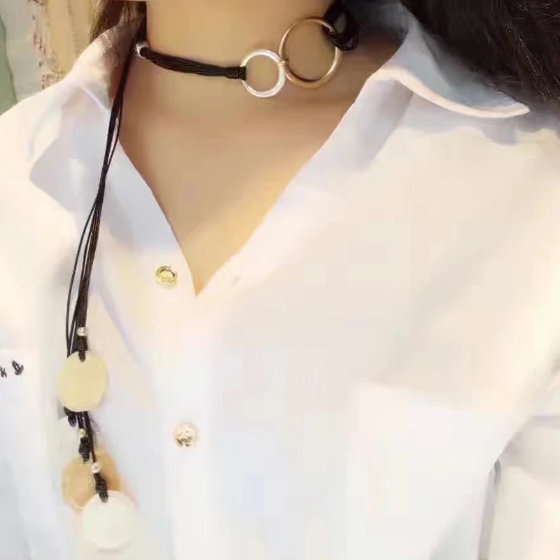 

Amorita boutique Fashion design coins sweater chain necklace