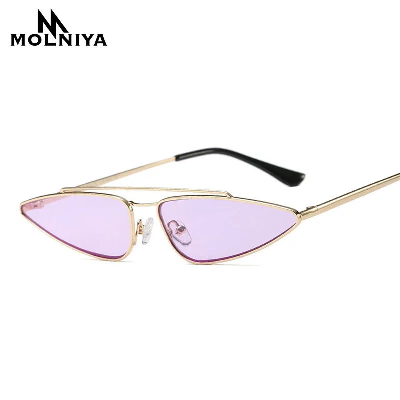 

2019 Metal Frame Small Cat Eye Sunglasses Women New Brand Designer Retro Black Water Droplet Sun Glasses Ladies UV400