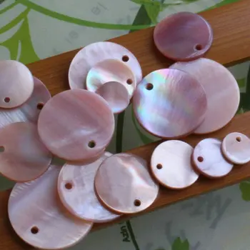 

50pcs /lot 8mm to 20mm Round Pearl Shell MOP Beads Drilled Natural Pink Round Cut Mother Pearl Shell Beads DIY Jewelry