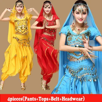 

4Pcs Set Sexy Egypt Belly Dance Costume Bollywood Costume Indian Dress Bellydance Dress Womens Belly Dancing Costume Sets