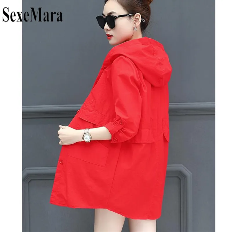 2019 New Women's Jacket Thin Section Korean Version Of The Long Section Large Size Loose Casual Fashion Windbreaker Jacket