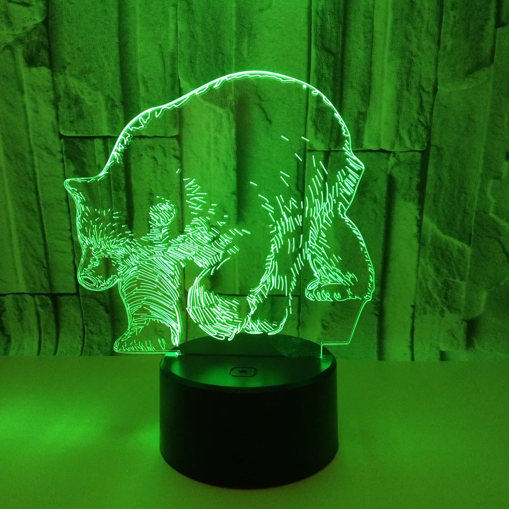 Креативная 3D визуальная Настольная лампа с изображением дракона и единорога