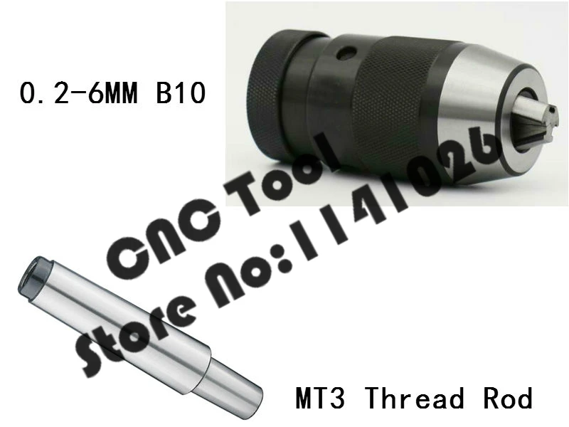 

Automatic Locking Drill Chuck 0.2-6mm and Thread taper shank link rod MT3 0.6-6, lathe, machine center, drilling machine
