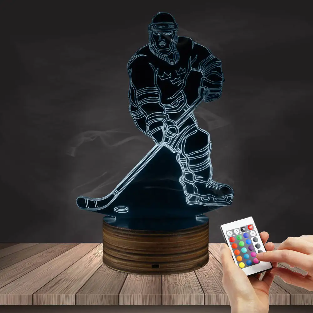 1Piece Hockey Player 3D Night Lamp 3D Night Light Children Light Home