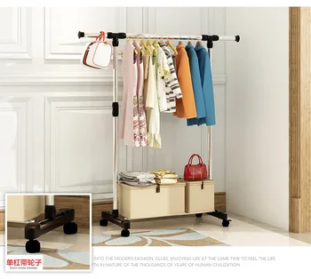 

FREE Shipping Stainless Steel Multi Function Wardrobe Storage Closet Racks The Pulley Can Be Moved