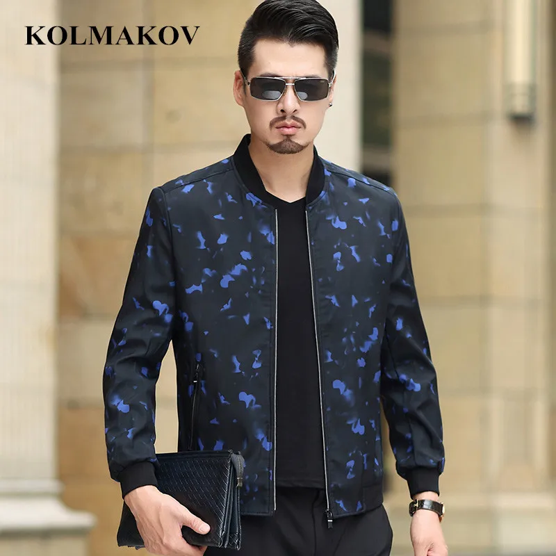 Новинка 2019 мужская куртка бомбер KOLMAKOV Мужская Весенняя Повседневная Верхняя