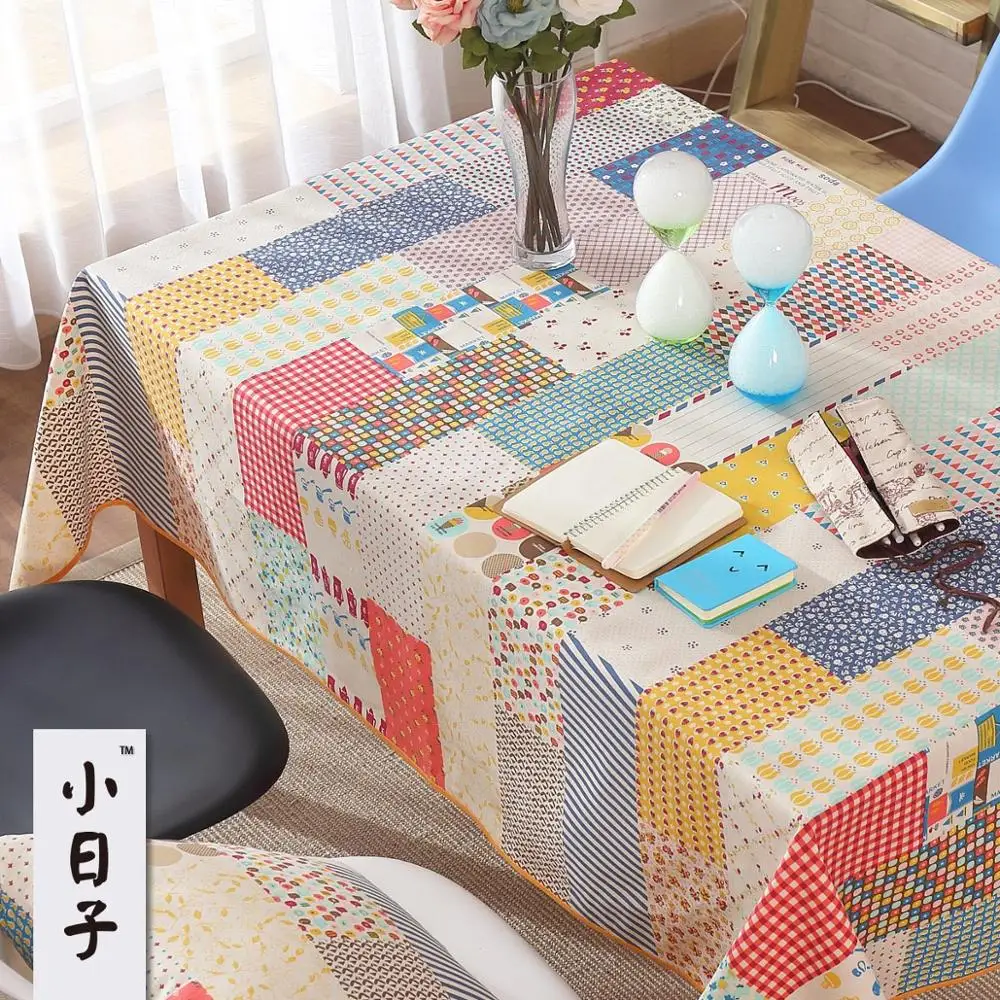 Good quality fluid cloth zakka patchwork dining table cloth regular