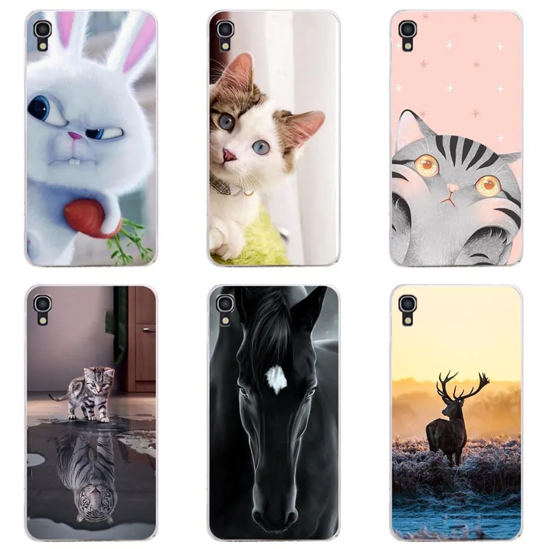 

Cute Animal Cat Case For Alcatel One Touch Idol 3 5.5" 6045 6045Y 6045K Cover Relief Cartoon Soft Silicone Funda Skin Coque