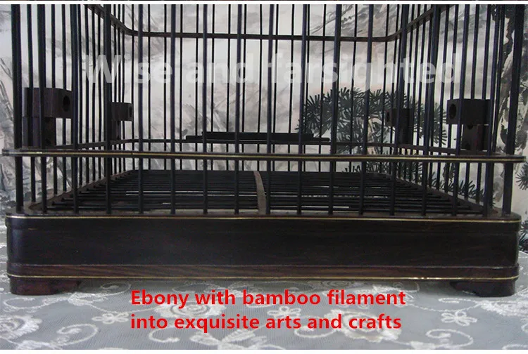 Бамбуковая клетка для птиц из черного дерева красного дерева с бамбуковое волокно в Изысканное искусство и ремесла клетки голубей качество попугая клетки