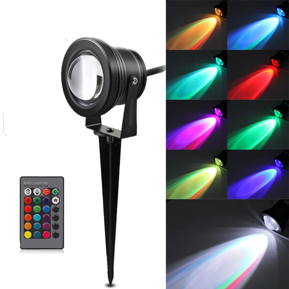 Goede Mini DC12V 10 w LED Gazon Lampen Tuin Outdoor Verlichting Waterdichte IP65 Spotlight RGB Multi kleurverloop Landschap Lichten l06