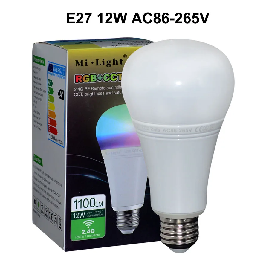 Milight RGBCCT Полный 4 цвета Вт, 6 Вт, 9 Вт, 12 Вт, светодиодный лампы GU10 MR16 E27 Светодиодные лампы свет лампы для внутренней декорации дистанционного Управление - Испускаемый цвет: E27 12W