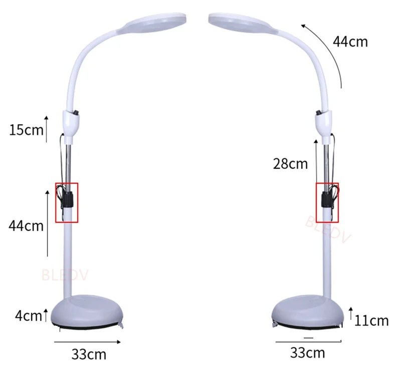  Professional LED Lamp Magnifying Glass Cold Ligth Operation Floor Shadowless Lamp Magnifier for Bea - 32872239694
