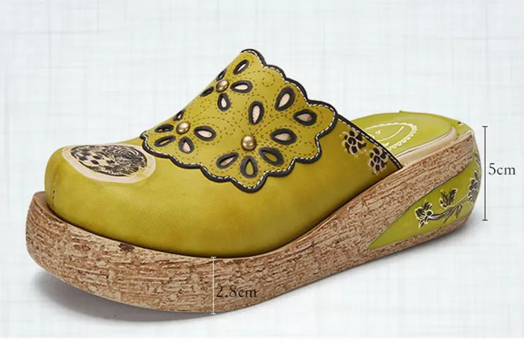 GKTINOO/тапочки; обувь из натуральной кожи; шлепанцы ручной работы на платформе; сабо для женщин; женские шлепанцы