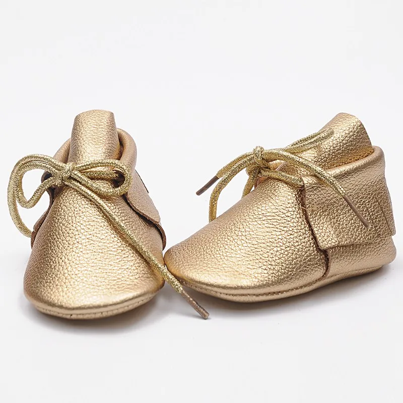 Натуральная кожа Подошва Детские Мокасины детская обувь для первых шагов новорожденных, обувь для детей - Цвет: gold