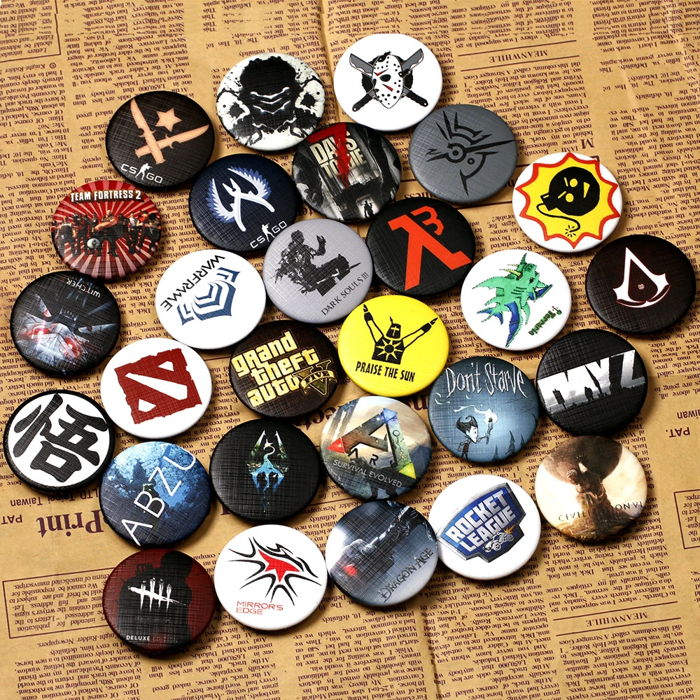 29 types CSGO Pin DOTA BUTTONS Badges Skyrim Brooches School Bag Badge AC Game Gift For Women and Men fans|csgo pin|brooch giftschool brooch - AliExpress