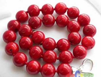 

Hot Sale Free Shipping REAL 18" 14MM NATUREL RED CORAL BEAD NECKLACE