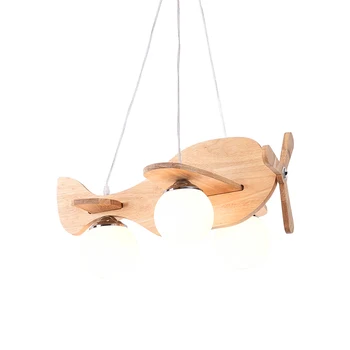 

Wood Modern Hanging Pendant lights e27 Children Bedroom Minimalist Airplane Pendant Lamp Indoor Decoration Lighting Fixtures