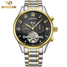 BINSSAW new 2017 Top luxury brand men’s automatic mechanical watches tourbillon fashion business sports stainless steel watch