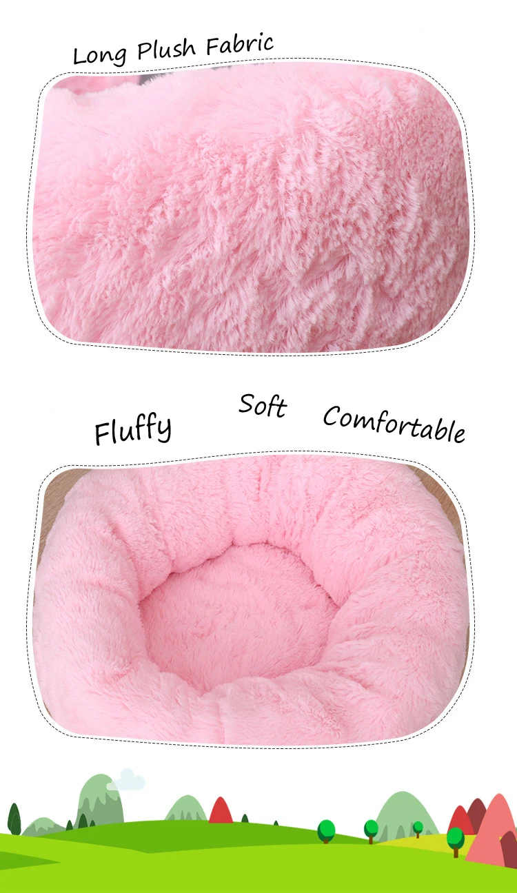 5 Colors Soft Pet Dog Bed Pink Grey Plush Pets Sleep Cave Bed For dog Cat Fall Winter Warm Dogs House pet Nest Kennel hondenmand