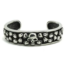 Лидер продаж 39 г Призрак Череп прикольный браслет 316L нержавеющая сталь модный браслет вечерние готические унисекс череп браслет