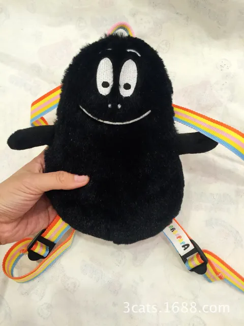 9" Plush Barbapapa backpack Cartoon coin small purse kids shoulder bag