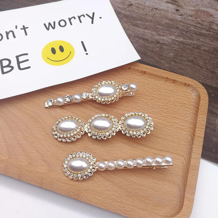 

Women Pearl Hair Clip Snap Hair Barrette Stick Hairpin Hair Styling Accessories For Women Girls Dropshipping Hot Sell