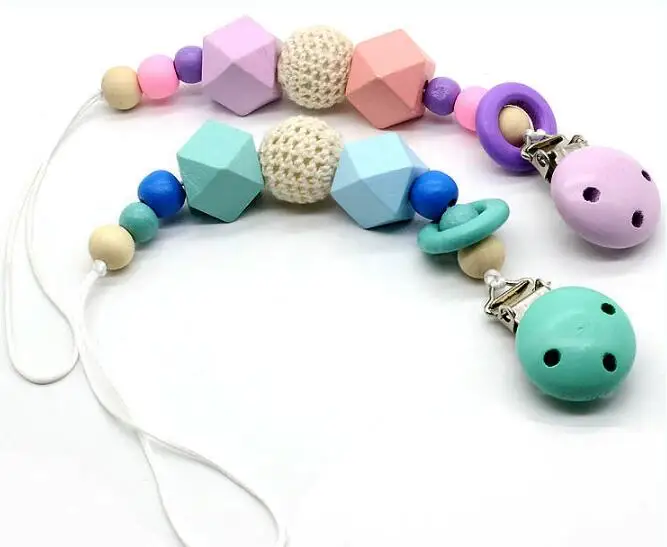 1 piece Baby Pacifier Clip Chain Unsex Wooden Pacifier Chain Newborn Dummy Teether Holder Baby Nipple Feeding 1 piece Baby Pacifier Clip Chain Unsex Wooden Pacifier Chain Newborn Dummy Teether Holder Baby Nipple Feeding
