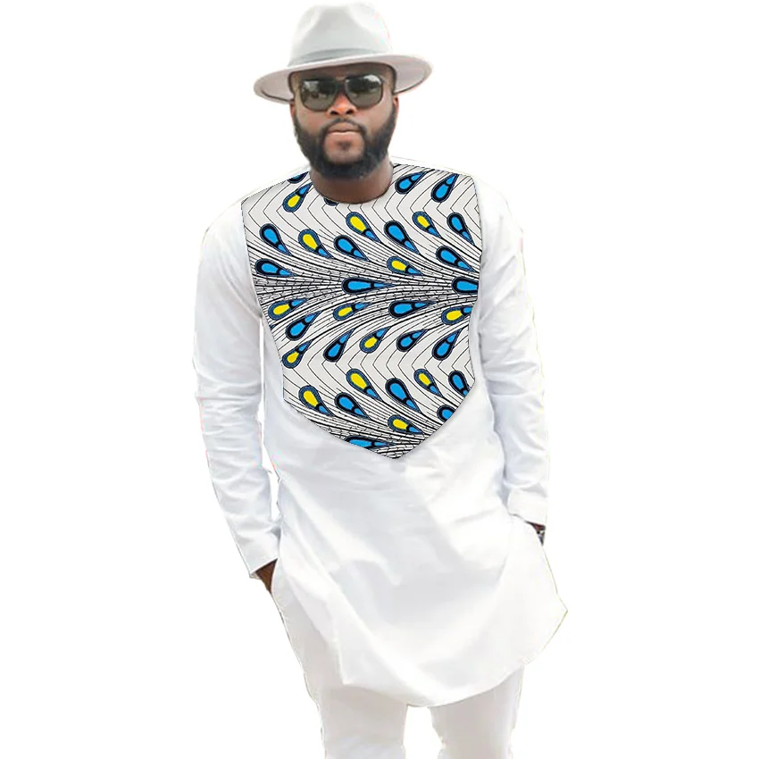 

African mens long sleeve tops tailor made clothing men dashiki clothes fashion ankara prints wax african shirt for wedding