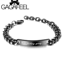 GAGAFEEL вдохновляющие цитаты браслет держать движение из нержавеющей стали браслет цепи для нее и его вдохновляющие ювелирные изделия подарок