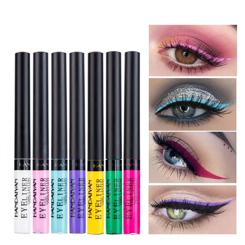 

HANDAIYAN Liquid Eyeliner Pencils Long Lasting Blue White Pink Pigment Eye Liner Make Up Fast/Quick Dry Liquid Eyeliner