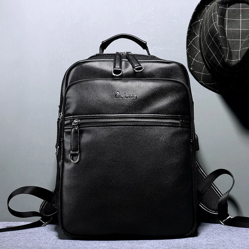 Мужской кожаный рюкзак с USB зарядкой для ноутбука 15 6 дюйма|leather backpack men|designer leather
