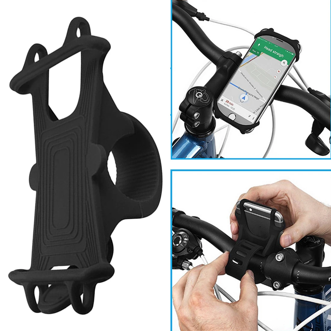  47 zoll-55 zoll Universal silikon Fahrrad Motorrad Handy Halter Bike Mount-halter Handy GPS Stand