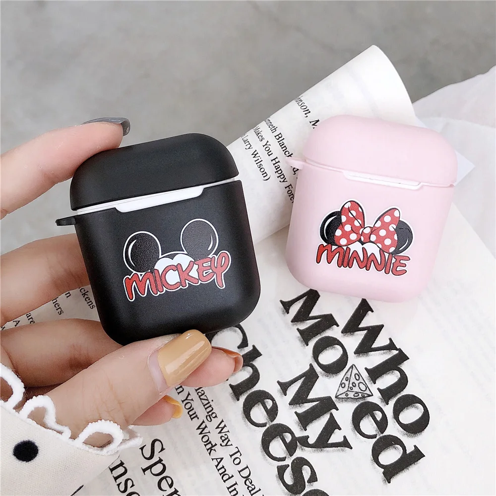 Для Apple Airpods чехол Микки Минни мультфильм беспроводной Bluetooth наушники силиконовые зарядки чехол s защитная сумка