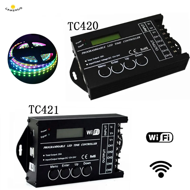 Программируемый таймер WIF RGB светодиодный контроллер TC421 TC420 12 В/24 В постоянного
