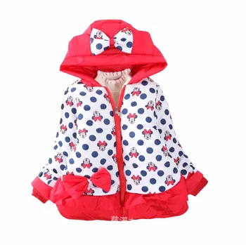 

New Winter Mickey Minnie Cloak Baby Girls Children's Clothing Korean Version Of Children Girls Minnie Topcoat Plus Velvet Jacket