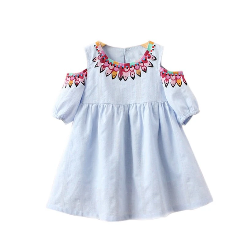 

Short Sleeve Dresses Summer Casual Baby Girls Floral Pattern Off-shoulder Short Sleeve Dress Kids Toddler Pageant Sundress