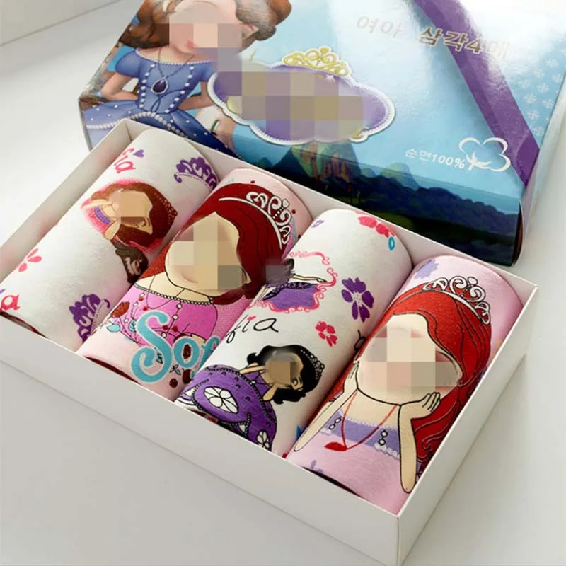 

4pairs/lot Girl briefs kids Carton girls underwear children underwear girls pant children's pants