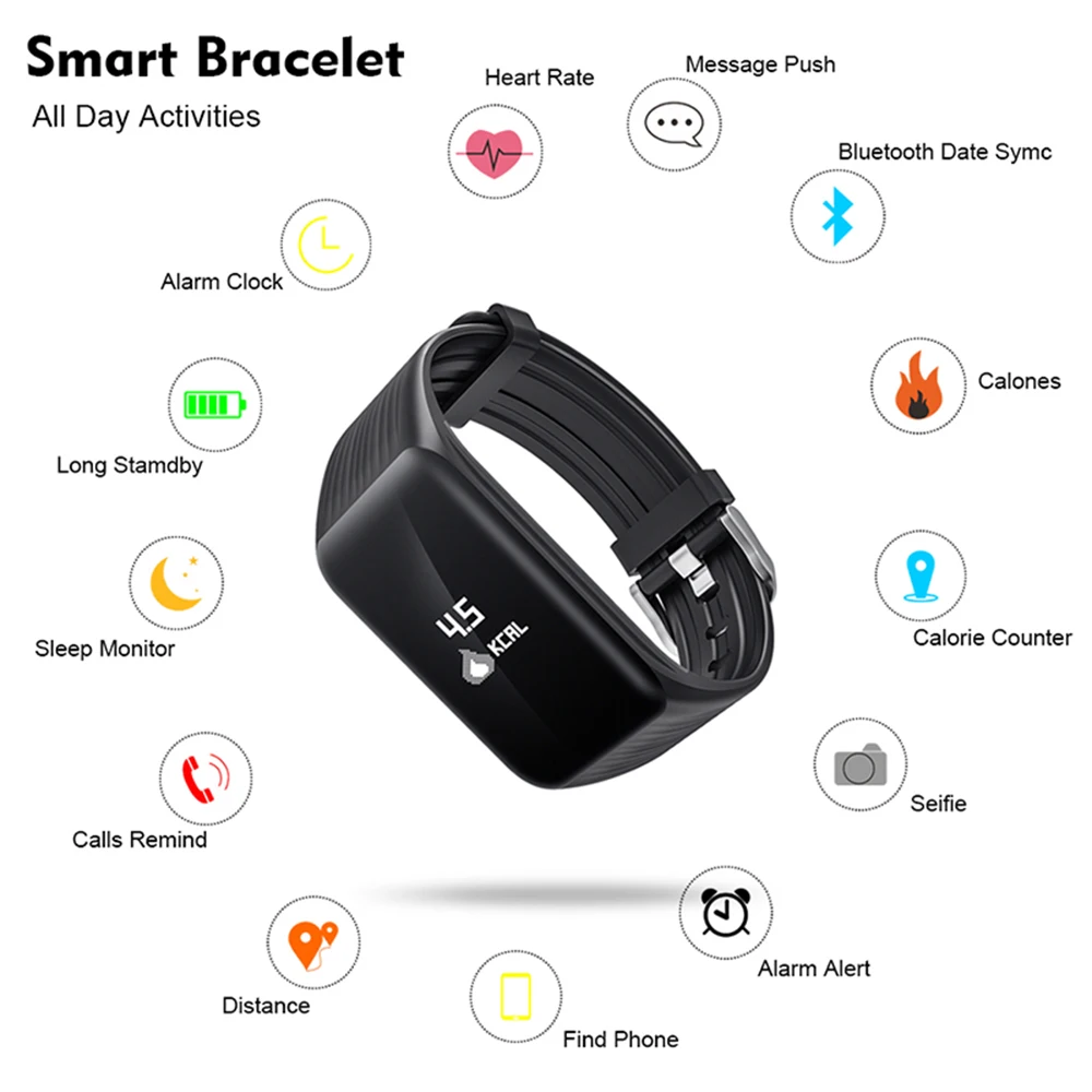 Wearpai K1 непрерывной сердечный ритм смарт браслет с трекер сна использовать wearfit 2 0