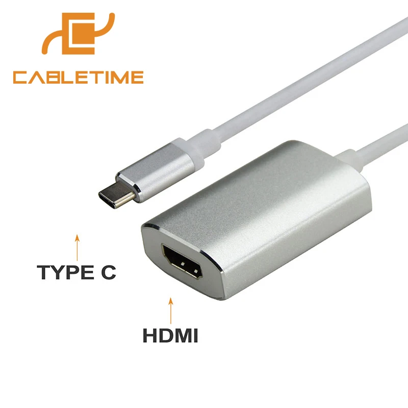 

Cabletime USB C to HDMI Cable Type C to HDMI USB C 3.1 Male Adapter Type-C Cable 4K*2K Cord for Macbook Google Chromebook Pixel