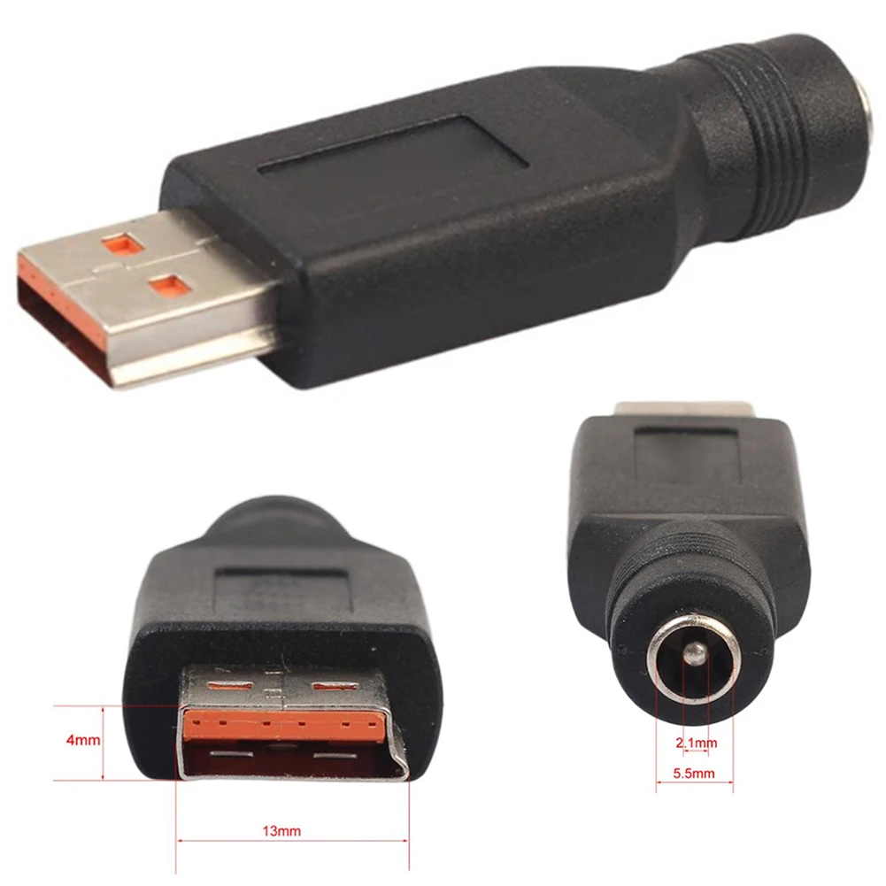 DC мощность 5 5x2 1 мм Blk конвертер адаптер штекер Женский к USB мужской разъем для lenovo
