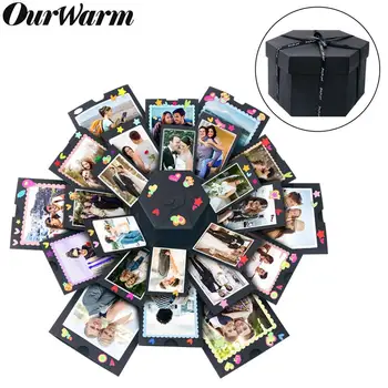 

OurWarm DIY Explosion Box Handmade Photo Album Gift Paper Box for Wedding Valentine's Day Explosion Box Scrapbook