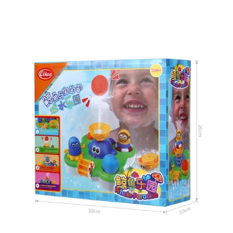 Colorful Whales Paradise Baby Fountain Bath Toy For Children Douche Kids Electric Floating Spraying Water Cartoon Toys Funny