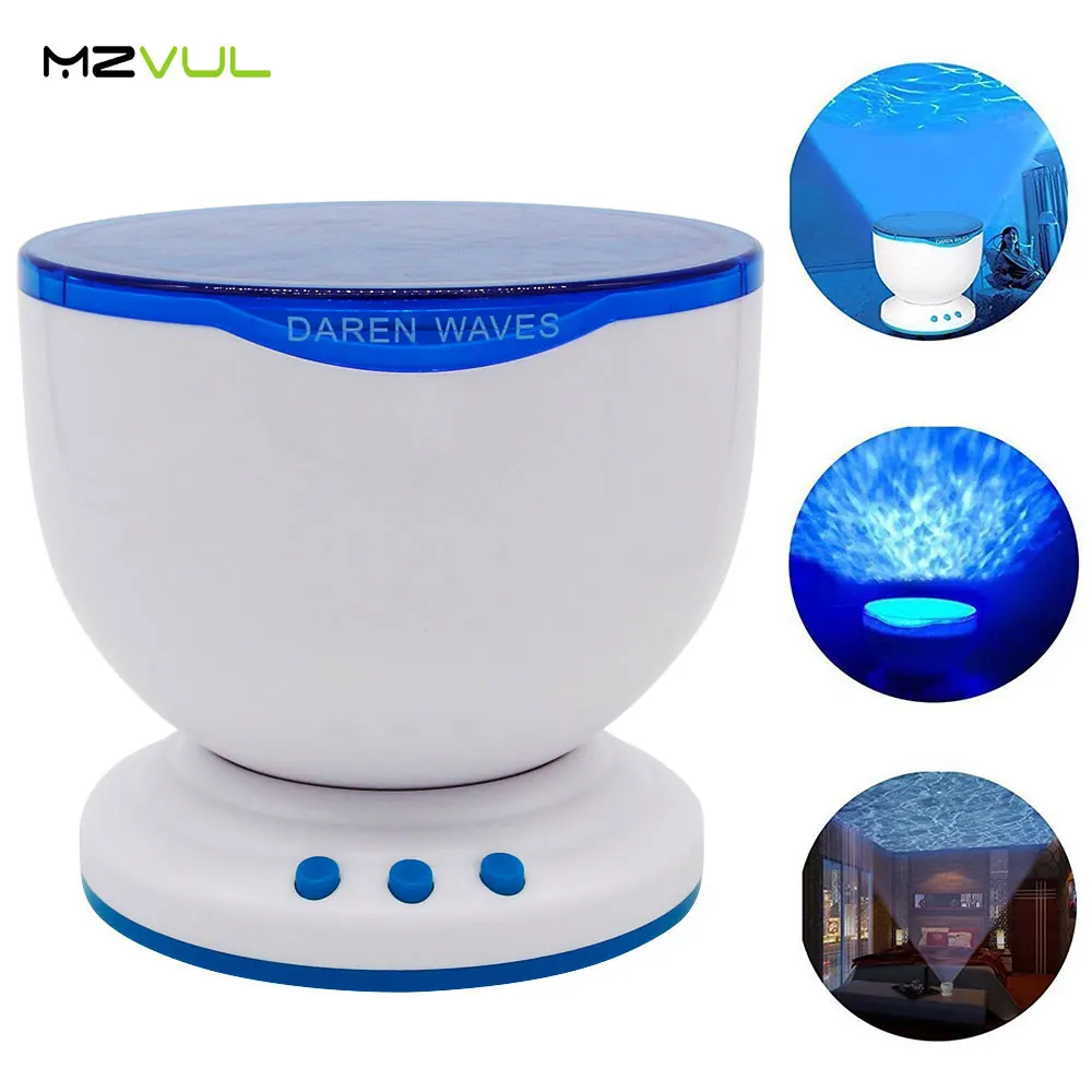 

Multicolor Romantic LED Night Light Projectorn,Ocean Wave Projector Lamp with Mini Portable Built-in Music Player Mood Lamp